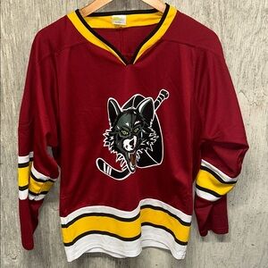 Chicago Wolves Minor League Hockey Jersey with Wolf Emblem Large